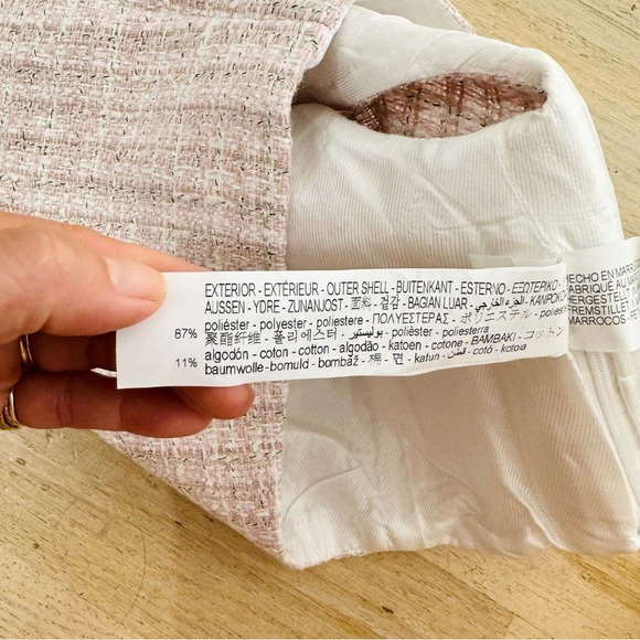 Zara light pink trendy tweed crop top NEW - Picture 7 of 7
